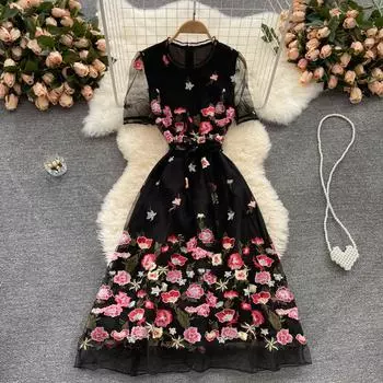 2021 летние новые женские платья S чёрный