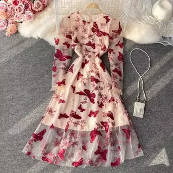 2021 летние новые женские платья S красный