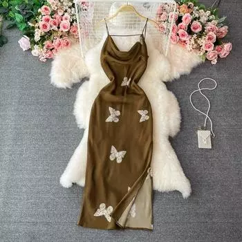 2021 летние новые женские платья S верблюд