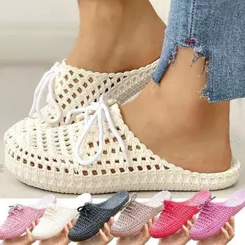 2021 модная летняя обувь с дырочками, нескользящие женские сандалии и тапочки с мягкой подошвой и кружевом, размеры 36-41 36 чёрный