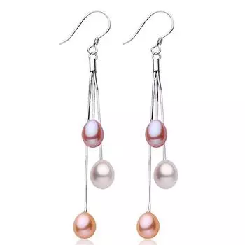 2021 модные серьги с жемчугом, пресноводный жемчуг, кисточки, жемчужные украшения, серьги-капли, ювелирные изделия для женщин белый