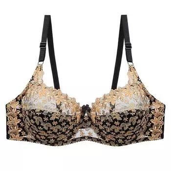 2021 модный женский сексуальный кружевной бюстгальтер, удобный бюстгальтер большого размера, беспроводные бюстгальтеры в сборе, женское нижнее белье, противопровисающее QK 34C/75C золотой