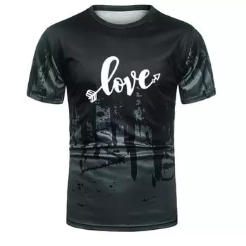 2021 Мужская футболка с принтом Love Cool, новые летние модные 3D-футболки, повседневные топы с короткими рукавами для отдыха(4 цвета) S-4XL S белый