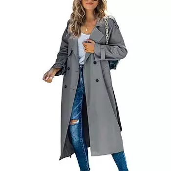 2021 New Female Slim Fit Printed Waist Dress Wide Hem Printed Dress Grey XL