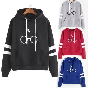 2021 Новая мода Hoddie с капюшоном, очки, свитер с названиями книг для выпускников Хогвартса, S-XXL 2XL чёрный