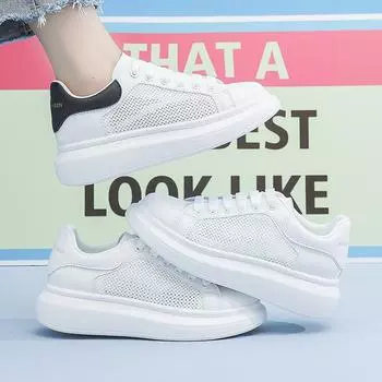 2021 Новая мода женская повседневная белая обувь дышащая удобная спортивная обувь кроссовки 35 белый