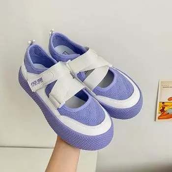 2021 новая модная женская повседневная обувь, удобная и дышащая прогулочная обувь на толстой подошве, туфли принцессы 36 белый