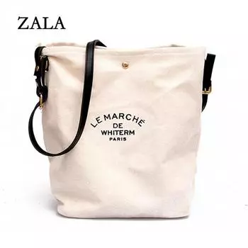 2021 Новая парусиновая сумка через плечо для женщин, большая вместительная сумка и сумка-тоут с буквенным принтом, дизайнерская сумка через плечо, сумка-тоут 23*14*31cm коричневый