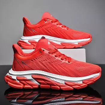 2021 новые модные мужские дышащие кроссовки, легкая спортивная обувь, уличные дышащие кроссовки 39 красный