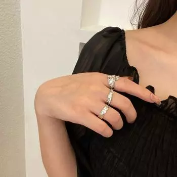 2021 Новый 3 шт./компл. Серебряное Золотое Металлическое Геометрическое Кольцо Хвост Кольцо Перстень Модные Ювелирные Изделия Открытый Набор Колец золотой