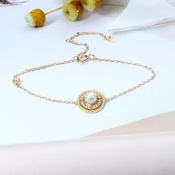 2021 Новый японский легкий браслет из натурального жемчуга и циркона для женщин, уникальный дизайн, универсальная настройка Adjustable size