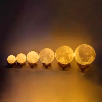 2021 Рождественский подарок для детей, светодиодный ночник, лунная лампа, 16 цветов, 8 см, 10 см, 15 см, 20 см, 22 см, по индивидуальному заказу, большая плавающая 3D луна White