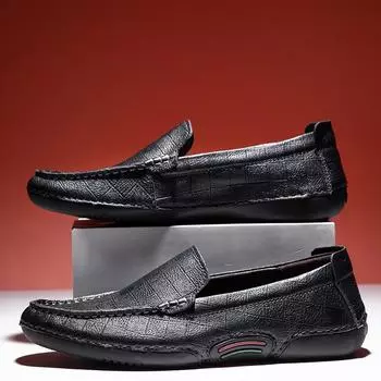 2021 spring new first-layer cowhide men s Doudou shoes business casual men s single shoes soft leather, shoes men s 2025 38