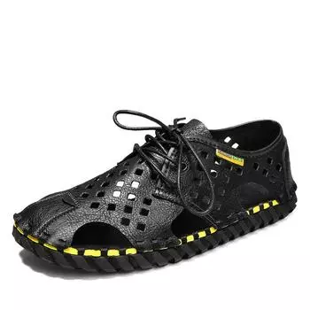 2021 summer bag head sandals retro trend outdoor breathable beach men s shoes lightweight lace-up hole shoes 38