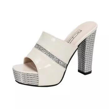 2021 summer new thick-soled sandals women s high-heeled thick-heeled waterproof table slippers fashionable outer wear fish mouth sandals 34