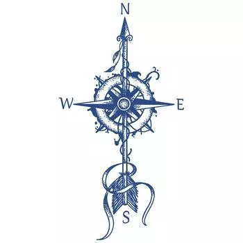 «2021 травяные водостойкие полуперманентные татуировки со стрелой и компасом для мужской руки» 12*19 cm