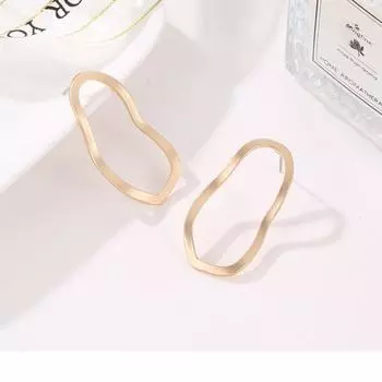 2021 тренд, винтажные металлические геометрические полые волнистые серьги-гвоздики, необычные вечерние серьги, модные украшения для женщин (5 шт. бесплатной доставки)