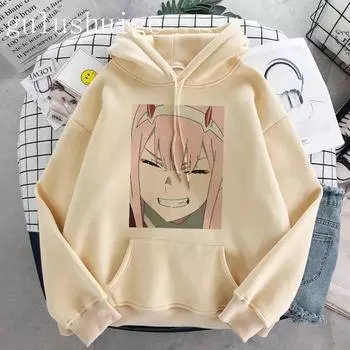 2021 унисекс, свободная толстовка в стиле хип-хоп с капюшоном, винтажная толстовка унисексga Darling In The Franxx, аниме Harajuku Zero TWO, женская толстовка 2XL