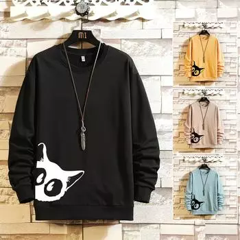 2021 Весна Новая мода Круглая шея с длинным рукавом Пуловер Пара Толстовка S белый