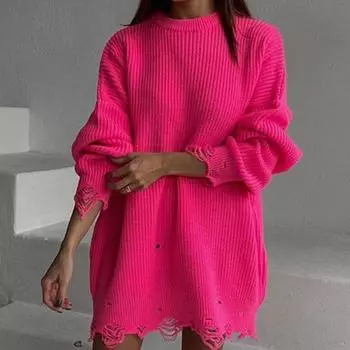 Y2K женский свитер большого размера, вязаный повседневный свитер с круглым вырезом и длинным рукавом, топы для вечеринок, корейская мода, сексуальные свитера, топы для женщин S зелёный