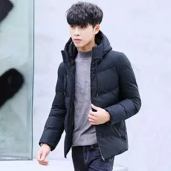 2021 зимнее пальто, мужское новое красивое короткое стеганое пальто, тонкая пуховая стеганая куртка, мужская одежда M чёрный