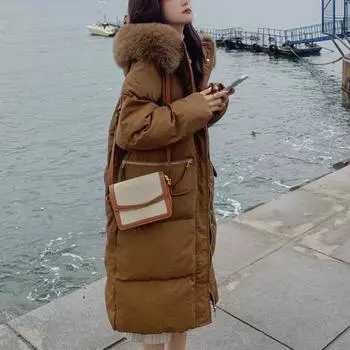 2021 зимняя длинная куртка-пуховик, женская повседневная дизайнерская корейская модная одежда, шубы с длинным рукавом, уличные пальто, парки с капюшоном S серый