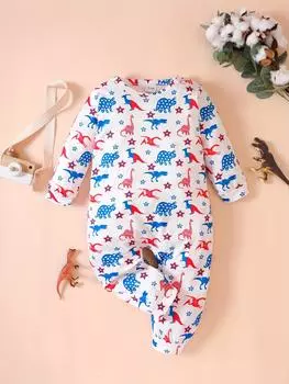 20223 Осенне-зимнее детское боди с длинными рукавами, милый боди с рисунком динозавра для новорожденных 0-3m разноцветный