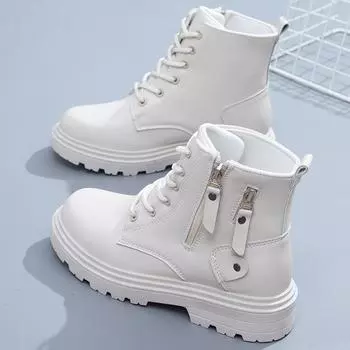 2022 ботинки, женская повседневная женская обувь, женская обувь на платформе, пикантная теплая женская зимняя обувь на плоской подошве с круглым носком, Botas Mujer 35 бежевый