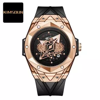 2022 Часы KIMSDun, мужские часы, лучший бренд класса люкс, мужские модные трендовые часы с татуировкой, водонепроницаемые, силиконовые, кварцевые, настольные
