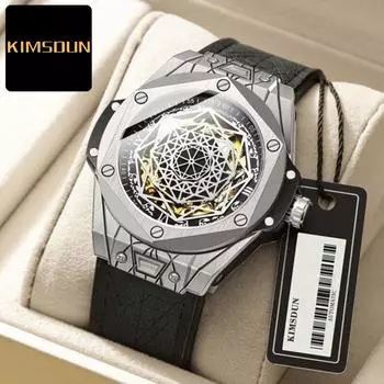 2022 Часы KIMSDUN, мужские часы высшего бренда класса люкс, мужские часы с кожаным вырезом, автоматические механические часы