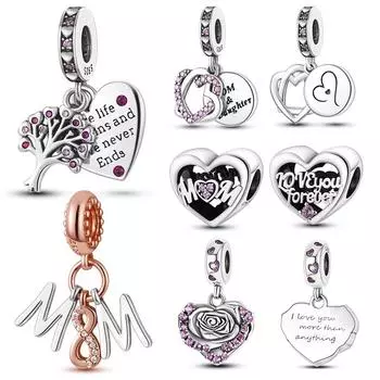 2022 День матери Генеалогическое древо и сердце мамы подвески бусины подходят оригинальный брендовый браслет для женщин DIY ювелирные изделия подарок