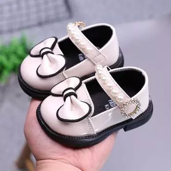 2022 г. Туфли принцессы из мягкой кожи для девочек - Весна/Осень Туфли для малышей Toad 13cm (Size 19)