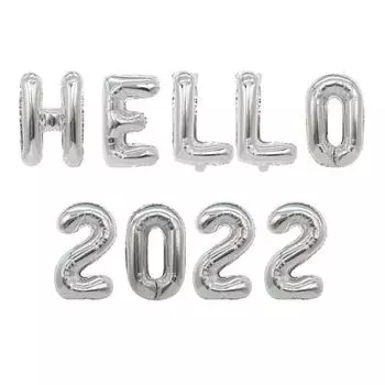 2022 Happy Hello New Years Eve Balloons Set Gold Party Supplies Decorations Home Silver Hello