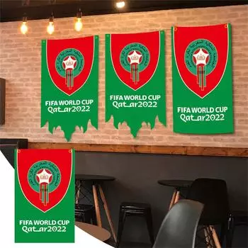 2022 Катар - Флаги Футбольная Вечеринка Болельщики Украшения Подвесной Флаг One Size