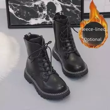 2022 Kids Velvet Lined Martin Boots - Autumn/Winter Short Boots for Girls and Boys 27 - Internal Length 16.6 cm