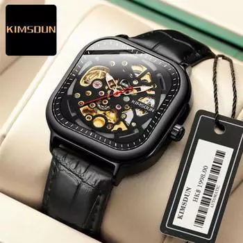 2022 KIMSDUN, мужские часы, лучший бренд класса люкс, модные квадратные автоматические механические мужские часы с настольной огранкой
