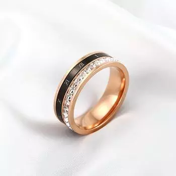 2022 классические вращающиеся кольца с черными римскими цифрами и квадратными цирконами для мужчин и женщин, винтажный дизайн, кольцо на палец в стиле панк, ювелирные изделия 8 розового золота