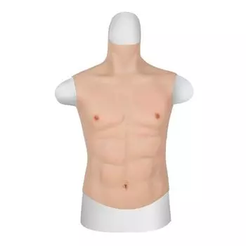 2022 Костюм с высокой шеей и половиной тела, мускулистый мужчина, мужчина с мышцами, косплей, восемь прессов, псевдомастер, оснащенный силиконовыми ложными грудными мышцами color 3