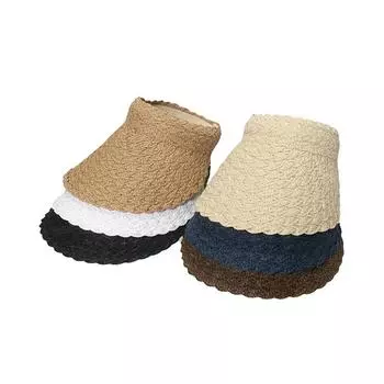 2022 Летние цветочные косы пустые верхние шляпы корейской версии Ins солнцезащитные шляпы женские модные простые однотонные соломенные шляпы 56-60cm белый