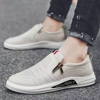 2022 Летние деловые кожаные мужские туфли, мужские мокасины, дышащие сандалии, черные туфли для вождения, Zapatillas 39