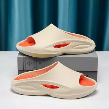 2022 летние тапочки, мужские удобные уличные пляжные туфли, женские домашние повседневные тапочки для пар, модный тренд 36-37 белый