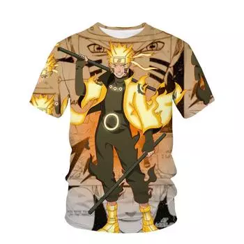 2022 летняя детская футболка с 3D принтом из мультфильма для мальчиков, футболка с героями мультфильмов Наруто, манга для мальчиков, футболка для девочек, мужская уличная одежда S