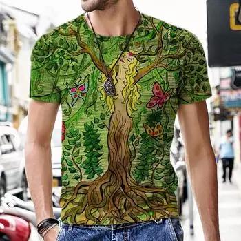 2022 Лето Последние 3D Печать Таро Стиль Мужская Мода Harajuku Короткие Рукава O-образный Вырез Мужская Футболка Оверсайз Мужская Одежда Топы S белый