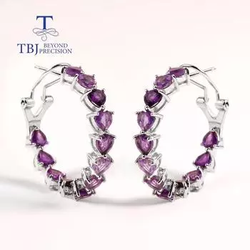 2022 милые серьги из стерлингового серебра 925 пробы, изысканные ювелирные изделия, сердце, 4 мм, натуральные африканские драгоценные камни для девочек, женщин, хороший подарок L фиолетовый
