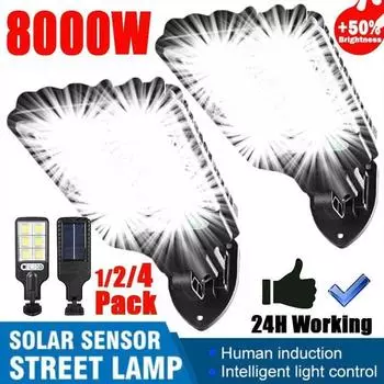 2022 Модернизация солнечного света 8000 Вт, сверхяркий солнечный уличный фонарь, датчик движения, солнечный настенный светильник, украшение для двора, сада, освещение 1pack