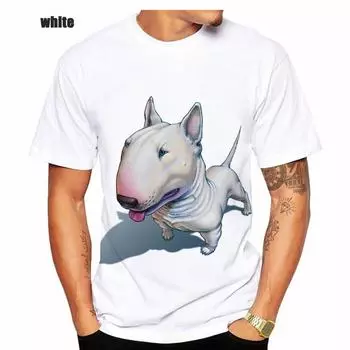 2022 модная мужская и женская футболка с 3D принтом «бультерьер», повседневная футболка с коротким рукавом «бультерьер»