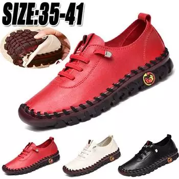 2022 модная женская обувь с мягкой подошвой из говяжьего сухожилия, обувь для мам, женская весенне-летняя обувь на плоской подошве, повседневная обувь 35 чёрный