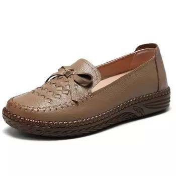2022 модные лоферы, повседневная женская обувь ручной работы, женская обувь из натуральной кожи, женские мягкие дышащие туфли на плоской подошве, черные мокасины 35 коричневый