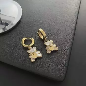 2022 Модные роскошные серьги-медведи из титановой стали для женщин