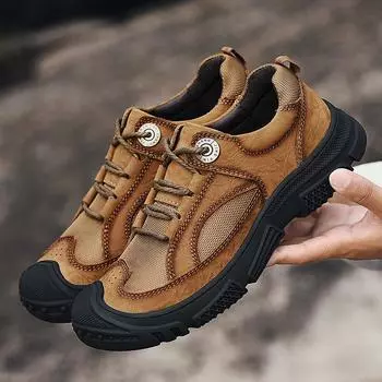2022 Мужская обувь из натуральной кожи, роскошная дышащая обувь для активного отдыха, мужская повседневная обувь, нескользящая обувь для скалолазания, походов, модные кроссовки 44